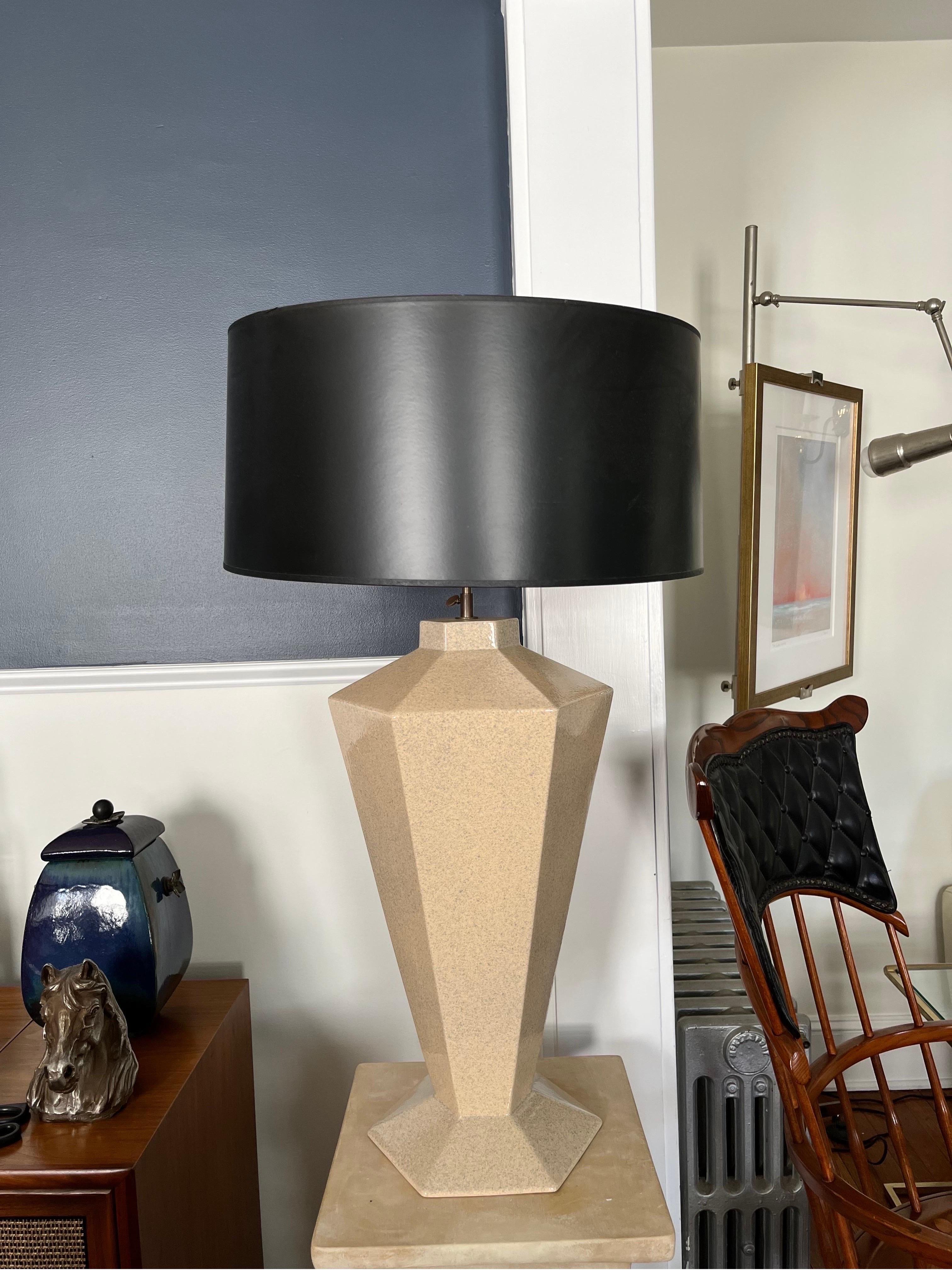 Postmodern French Deco Ceramic Lamp In Good Condition For Sale In W Allenhurst, NJ