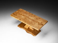 Postmodern French Dining Table in Solid Elm