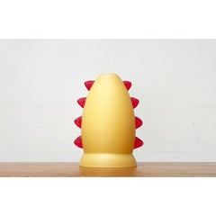 Postmodern French Glass Table Lamp from Trait D'Union, 1980s