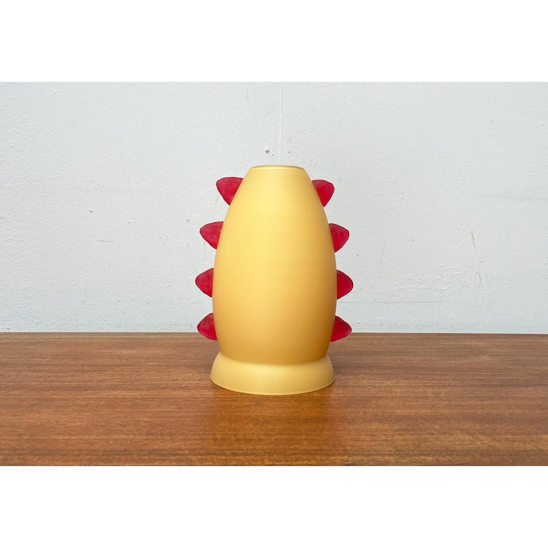 Postmodern French Glass Table Lamp from Trait D'Union, 1980s For Sale 1