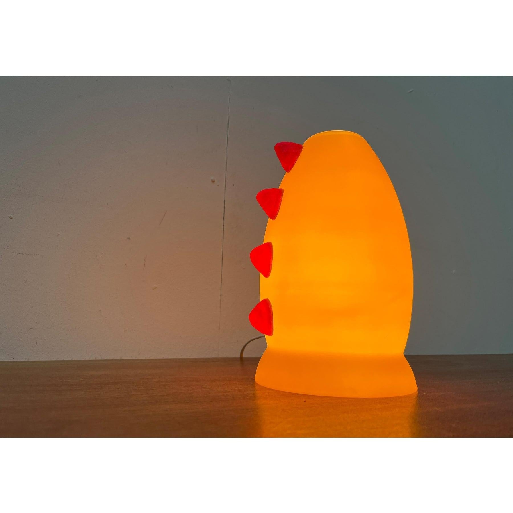 Postmodern French Glass Table Lamp from Trait D'Union, 1980s For Sale 4