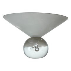 Bol à bulles en verre d'art dépoli postmoderne, début des années 1990