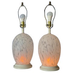 Postmodern Frosted Glass Lamps - A Pair