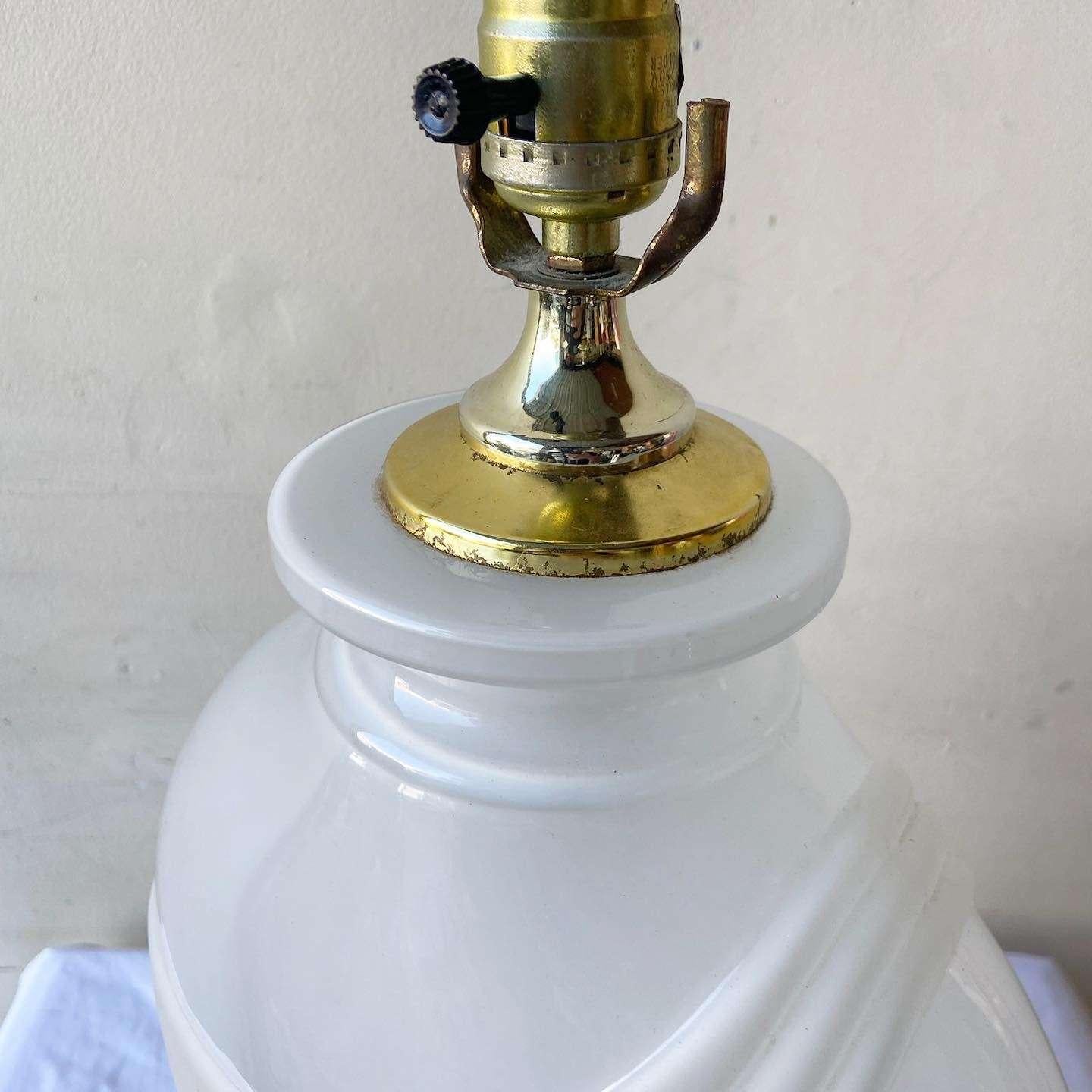 Late 20th Century Postmodern Frosted Glass Table Lamp For Sale