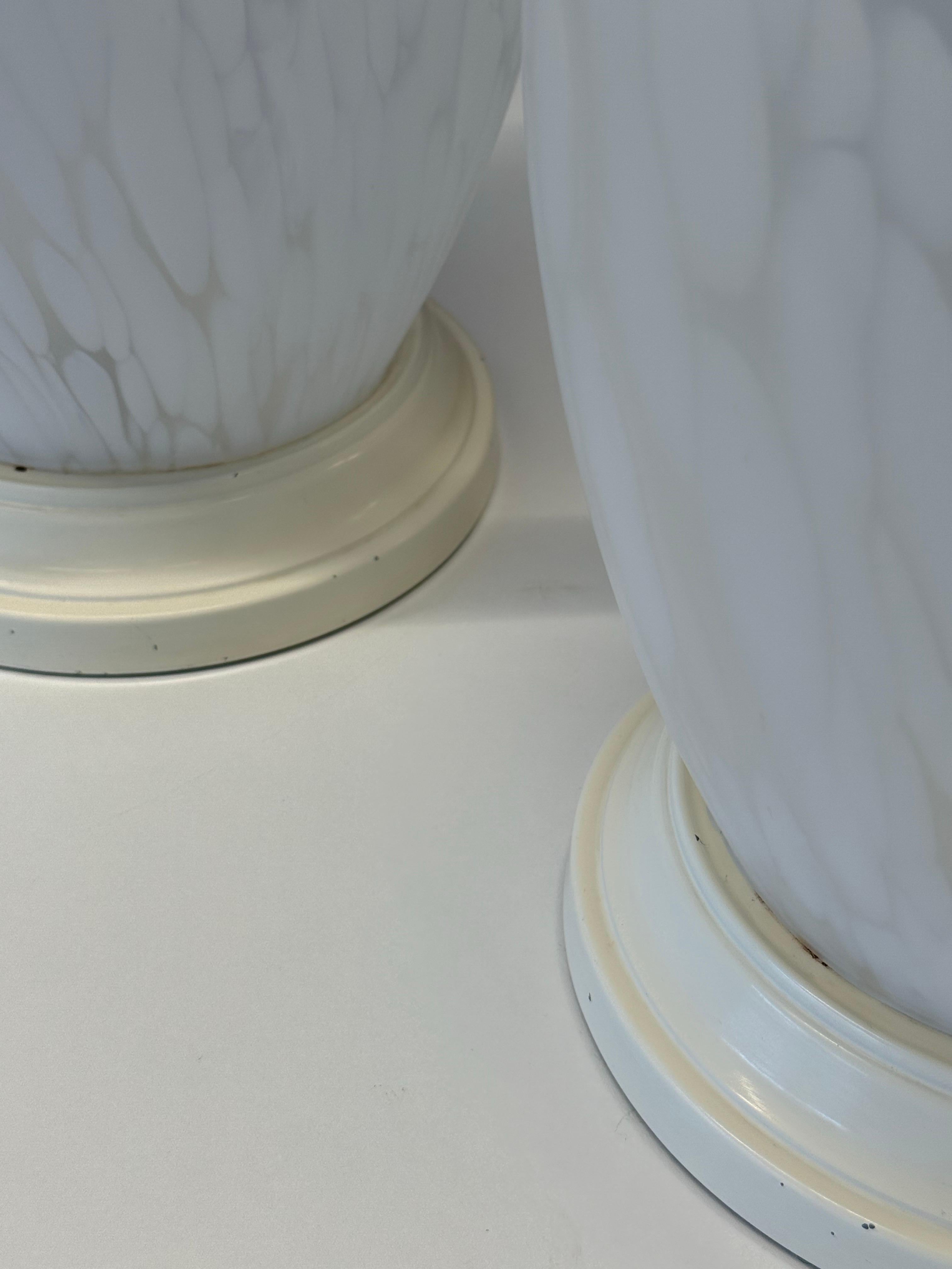 Postmodern Frosted Glass Table Lamps in the Style of Murano For Sale 7
