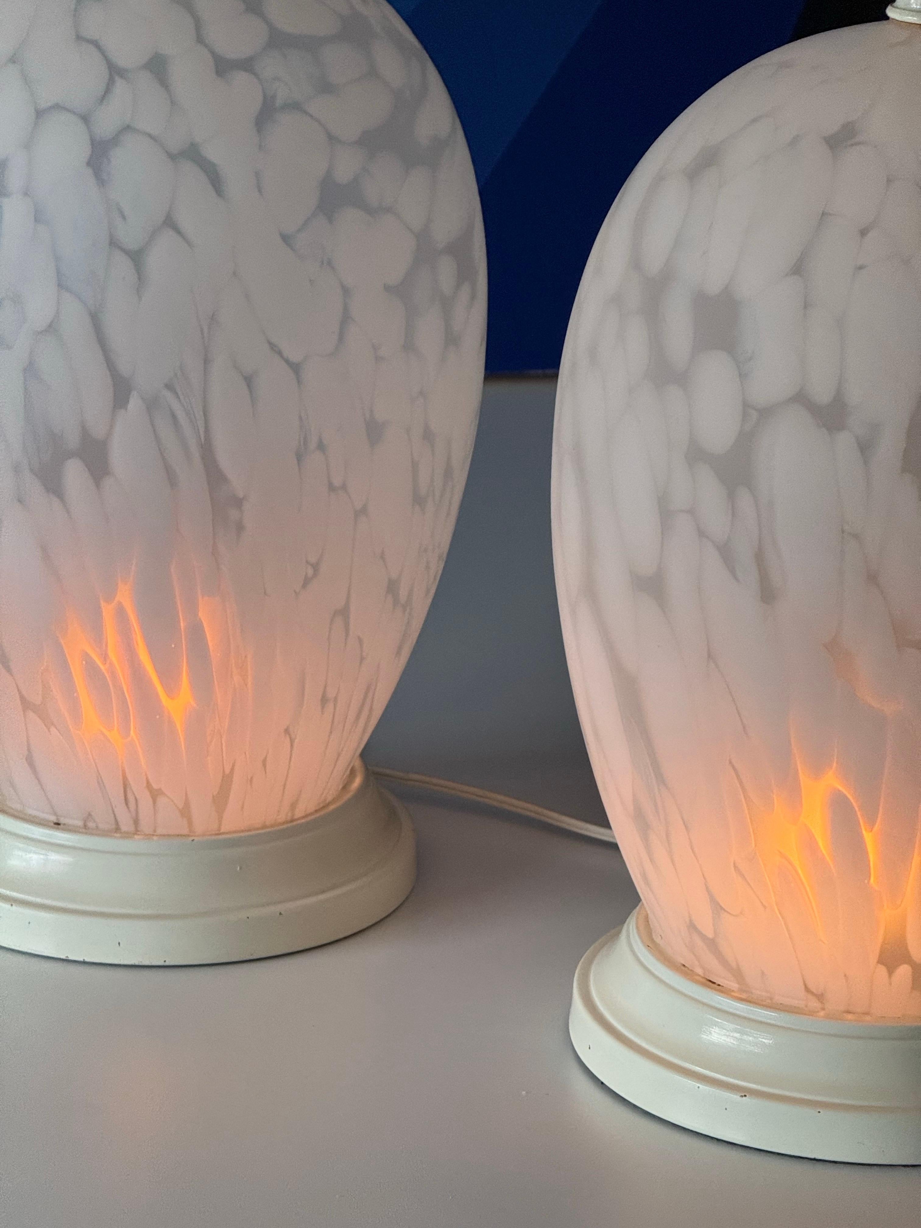 Post-Modern Postmodern Frosted Glass Table Lamps in the Style of Murano For Sale