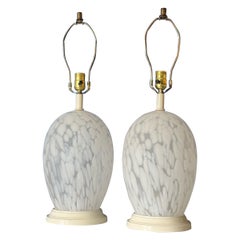 Postmodern Frosted Glass Table Lamps in the Style of Murano