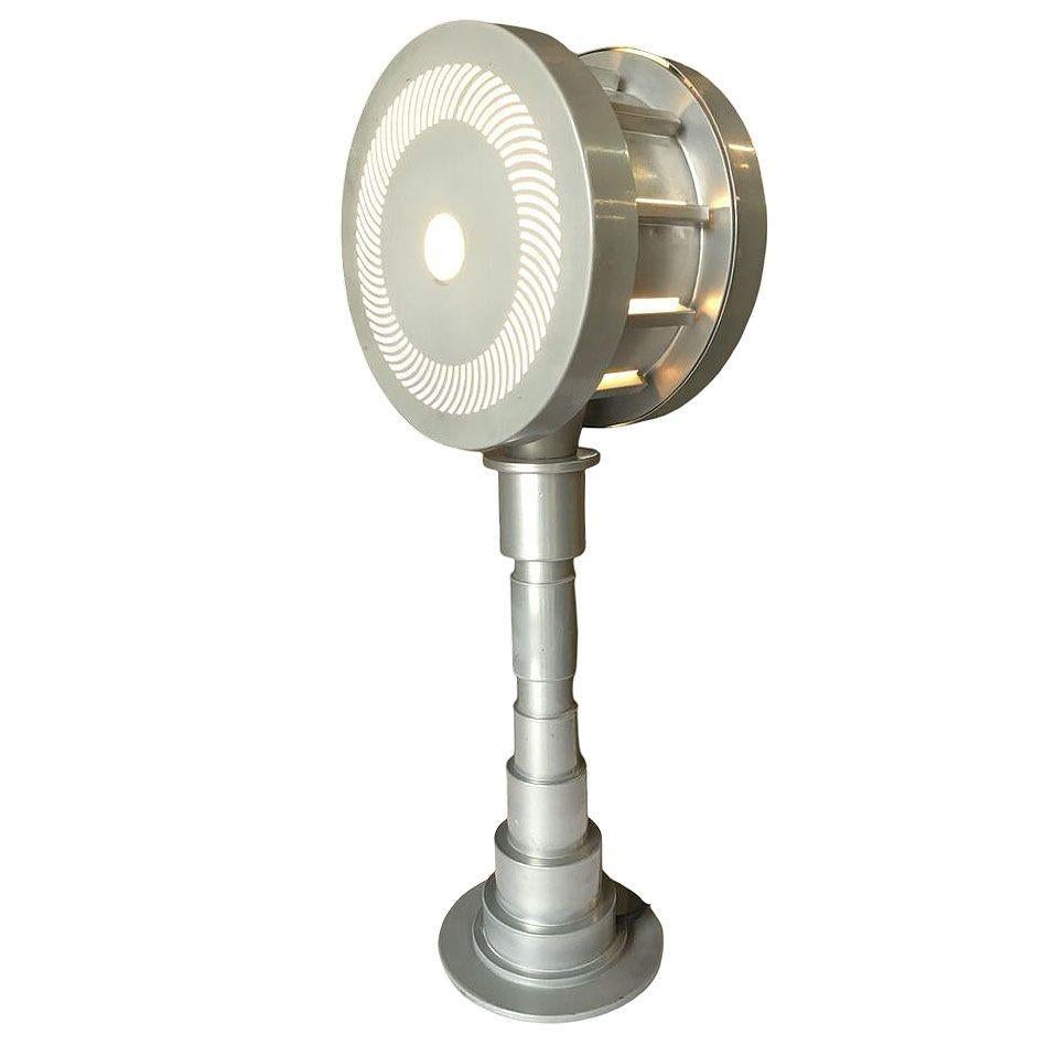American Post-Modern Futurist Enameled Futurist Steel Table Lamp 1990, 2 Available For Sale