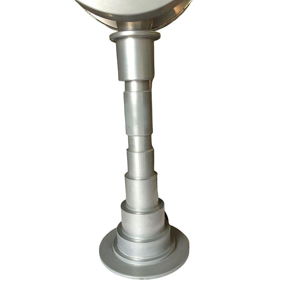 Late 20th Century Post-Modern Futurist Enameled Futurist Steel Table Lamp 1990, 2 Available For Sale