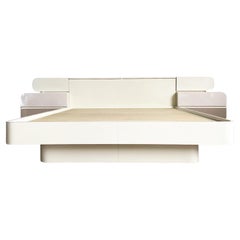 Postmodern Galactic Double Waterfall Three Tone Queen Platform Bed Set