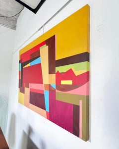 Postmodern Geometric Abstract Canvas by African American DC Artist Curtis Woody