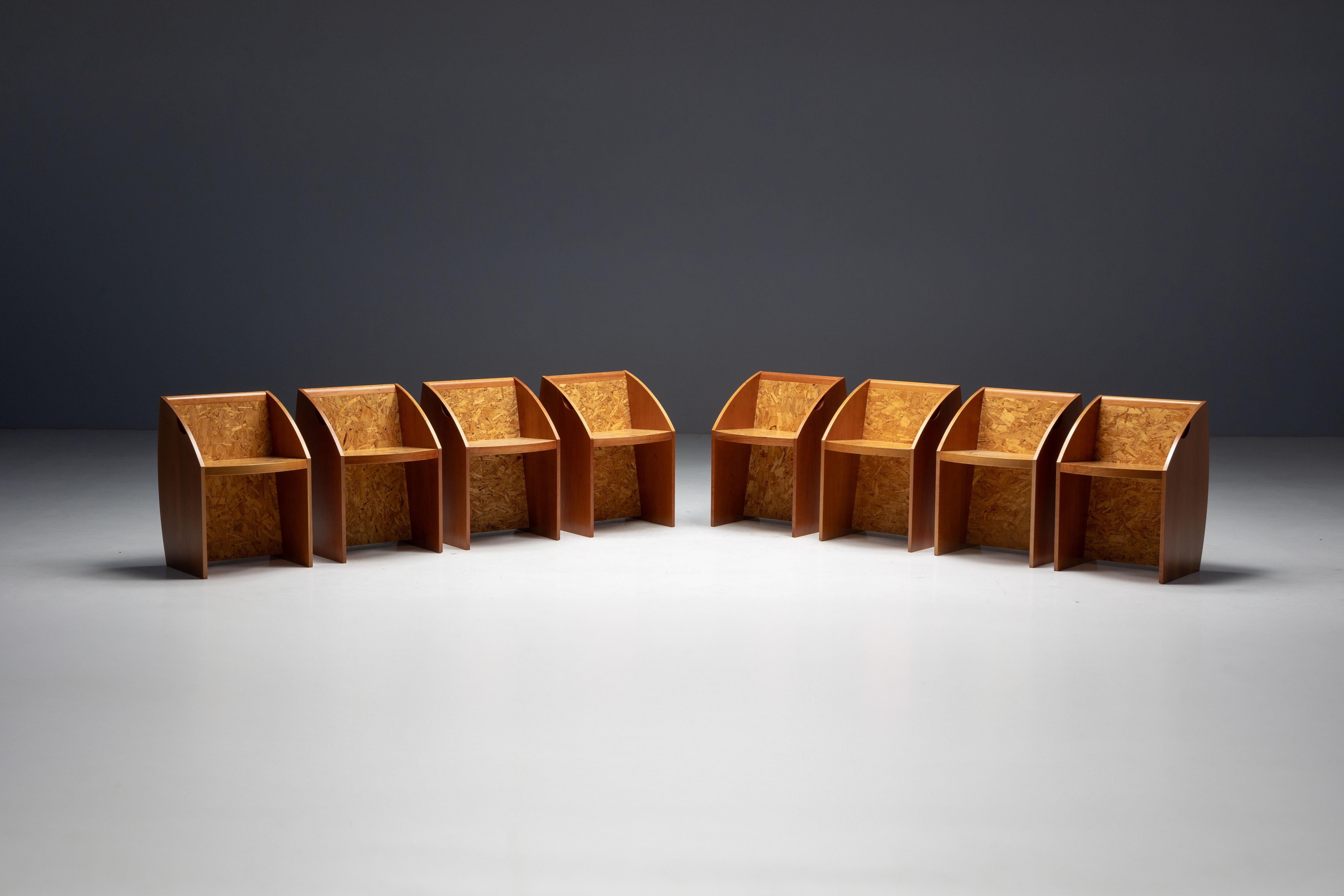 Postmodern Geometric Chairs, Italy, 1980s For Sale 10