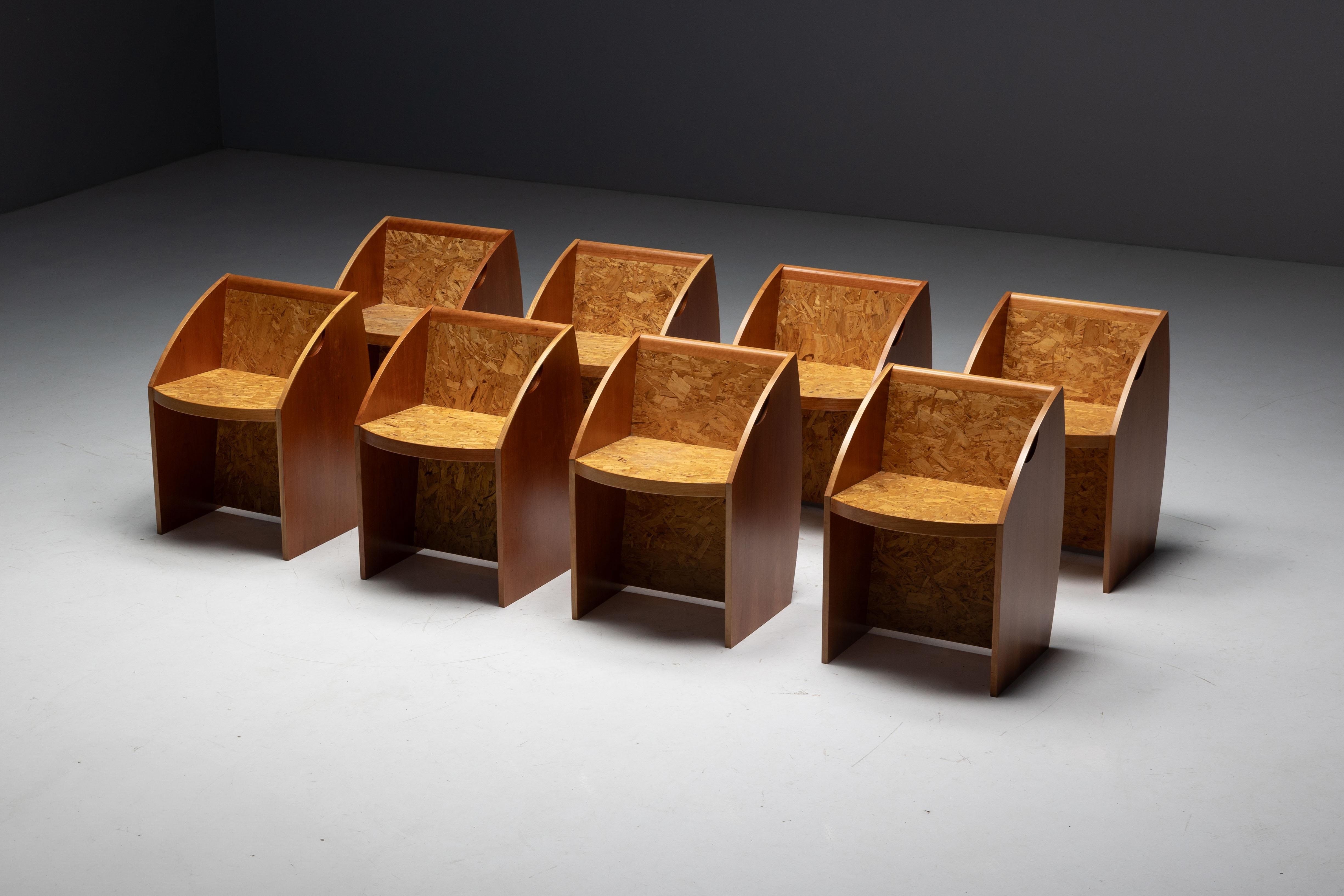 Postmodern Geometric Chairs, Italy, 1980s For Sale 11
