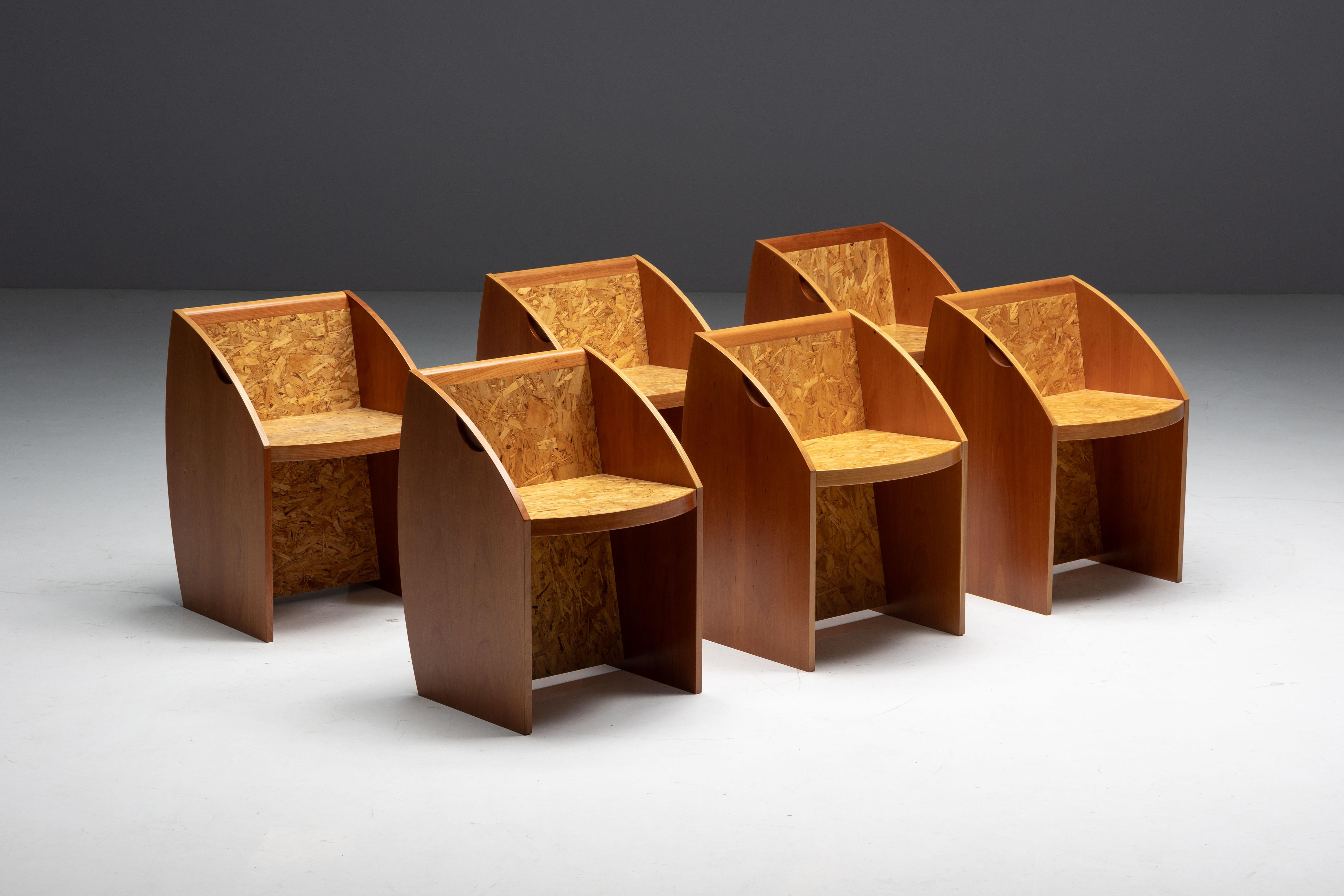 Postmodern Geometric Chairs, Italy, 1980s For Sale 12