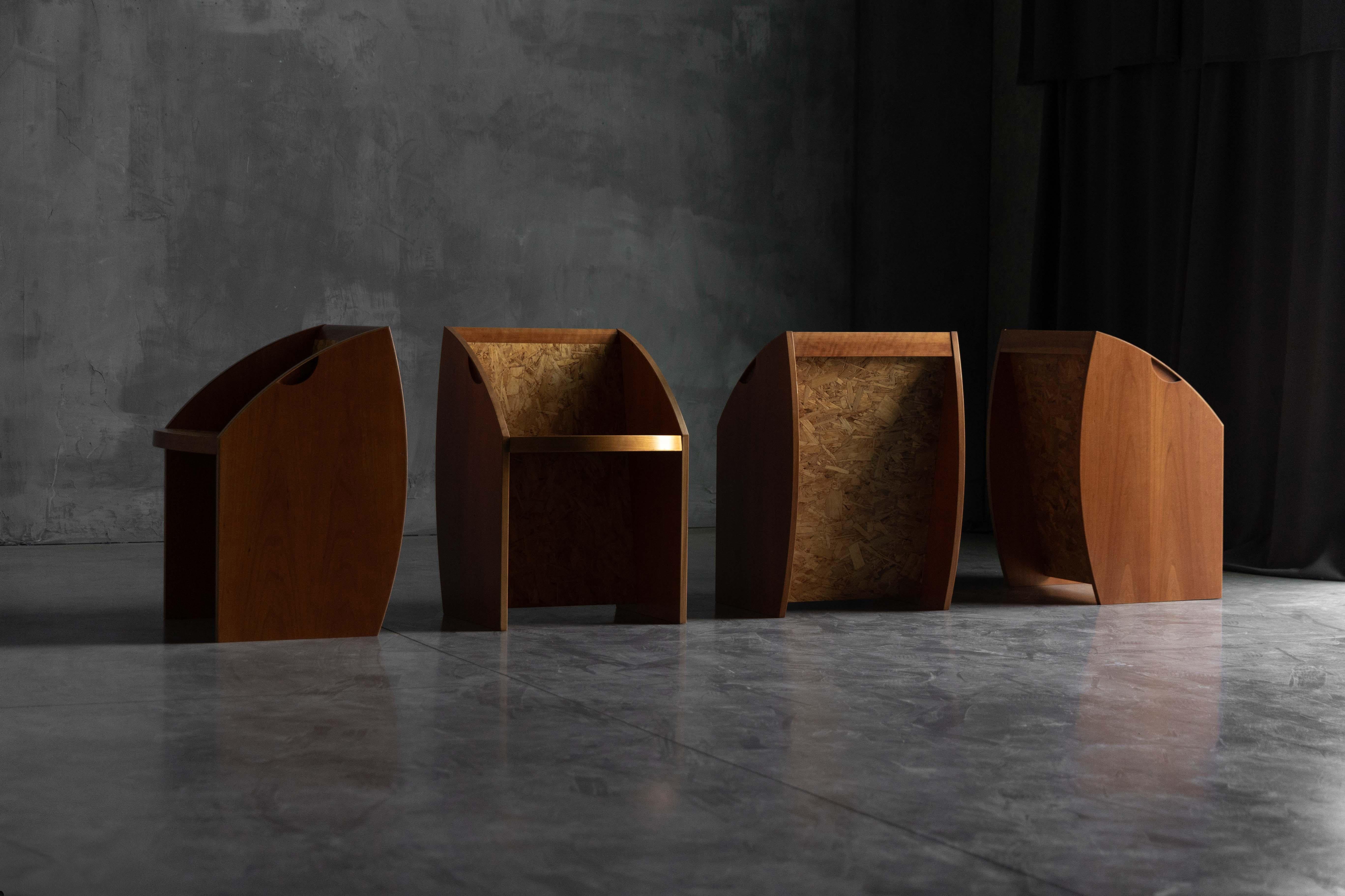 Late 20th Century Postmodern Geometric Chairs, Italy, 1980s For Sale