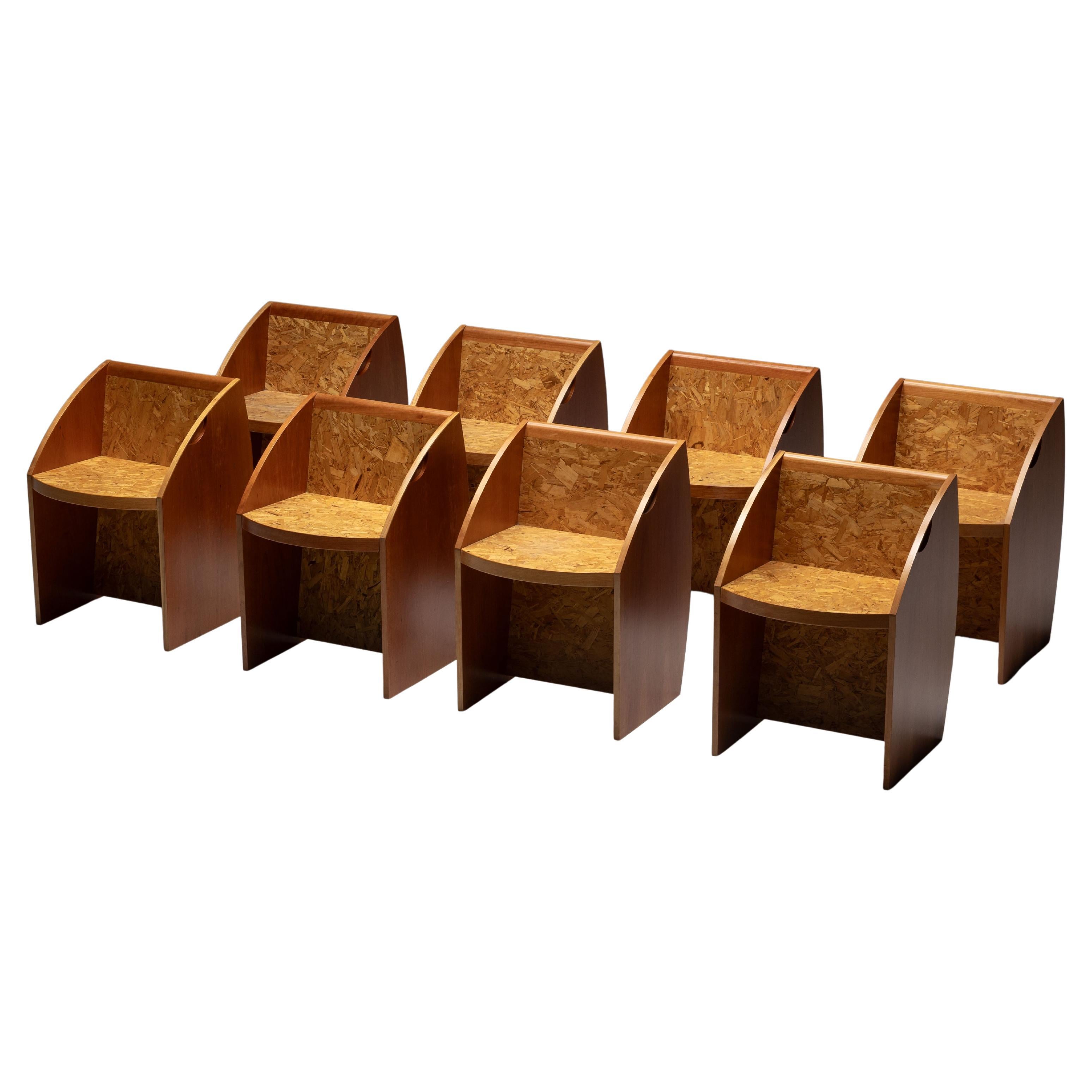 Postmodern Geometric Chairs, Italy, 1980s For Sale