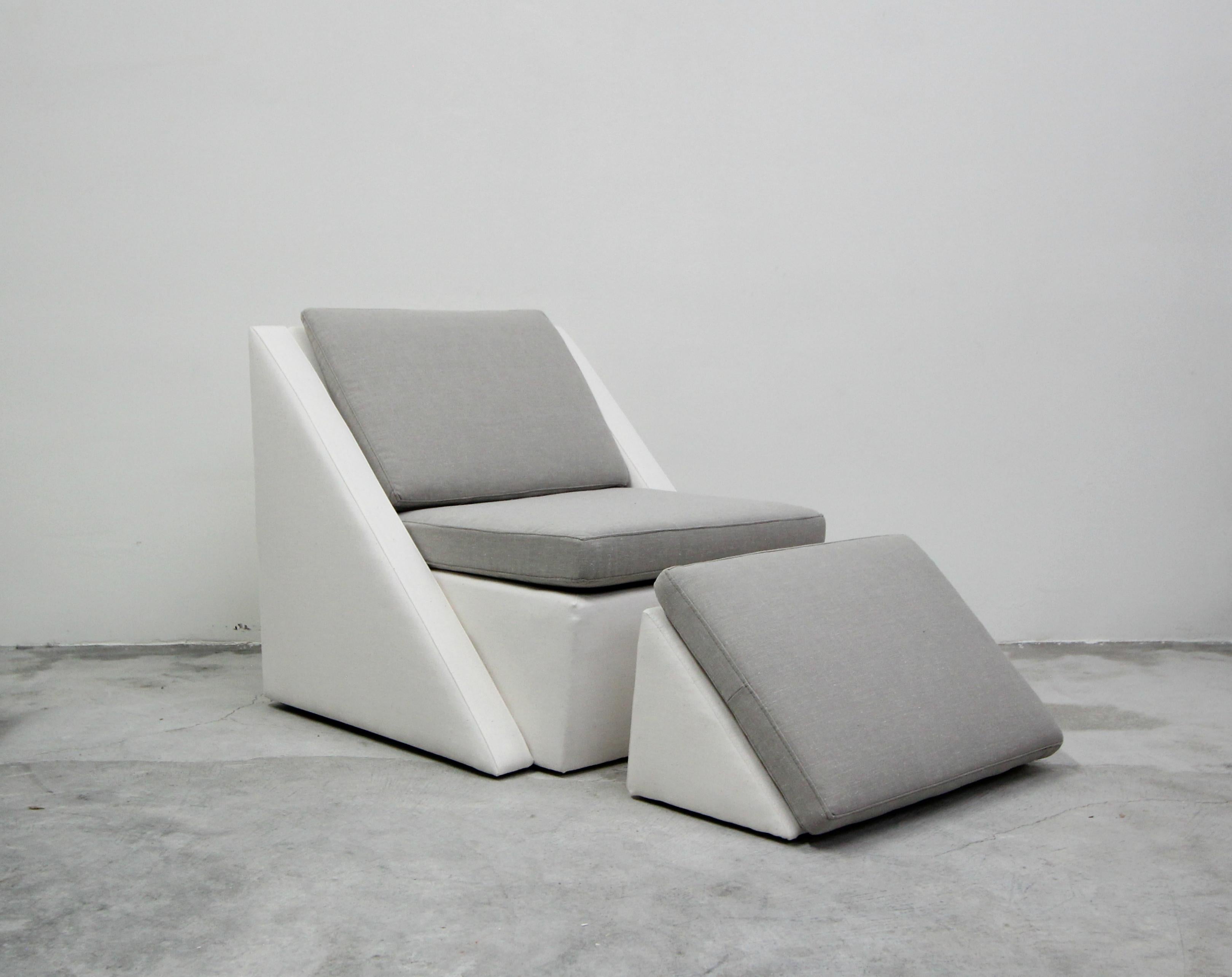 Fabric Postmodern Geometric Sofa by Thayer Coggin
