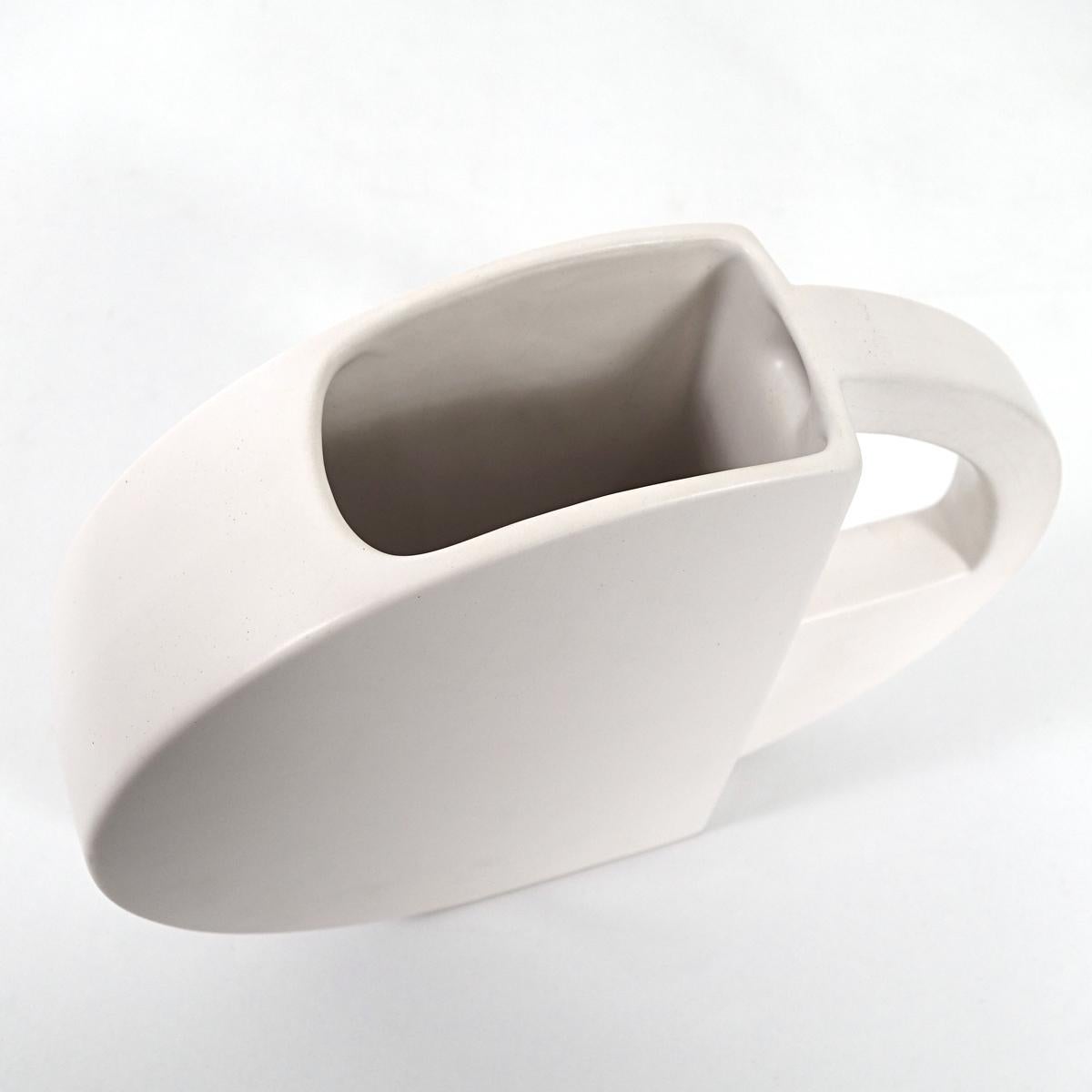 Ceramic Postmodern Geometrically Shaped Pair of Vases Designed by Dorothé Van Agthoven For Sale