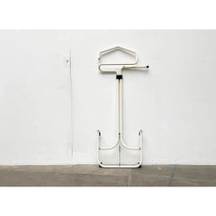 Postmoderner deutscher Kleiderständer aus klappbarem Metall mit Stummer-Diener-Mantelständer, 1980er Jahre