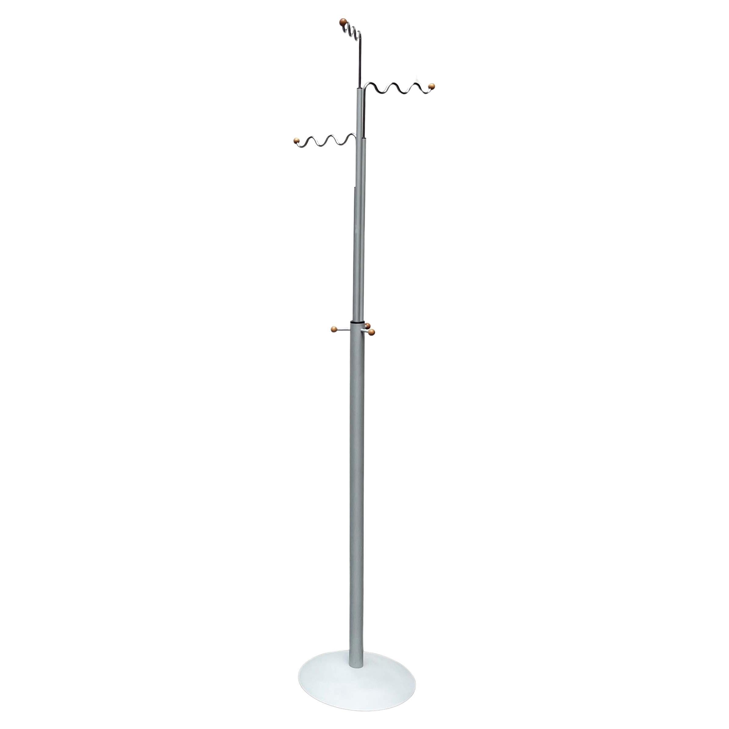 Postmodern German Gray Metal Coat Rack Stand by Markus Börgens for D-Tec, 1980s For Sale