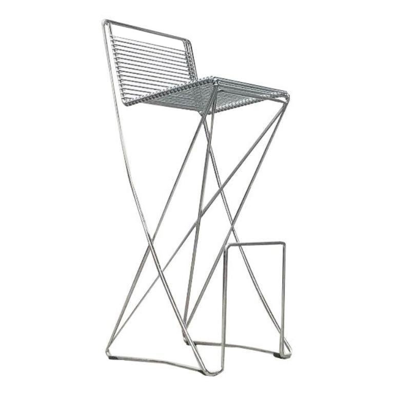 Tabouret de bar Kreuzschwinger allemand postmoderne de Till Behrens, 1980