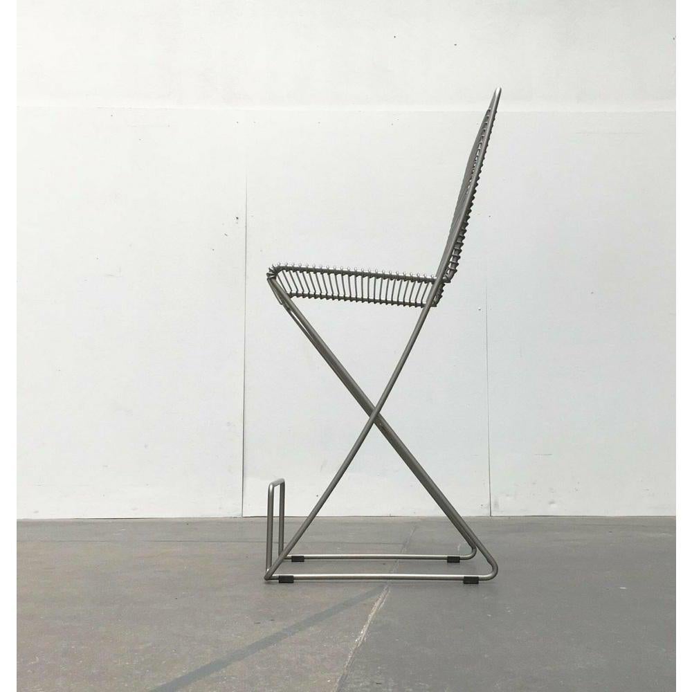 Metal Postmodern German Kreuzschwinger Kitchen Barstool by Till Behrens, 1980s For Sale