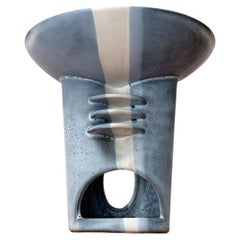 Postmodern German Studio Pottery Abstract Candleholder and Aroma Lamp, 1980s