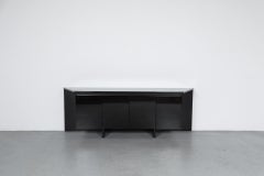 Postmodern Giotto Stoppino Style Black Lacquered Credenza with Hidden Storage