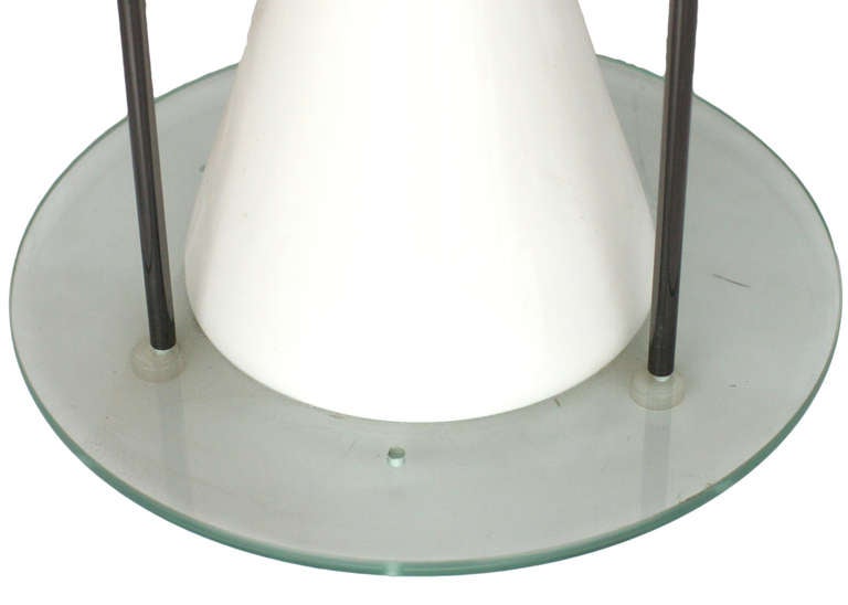 Post-Modern Postmodern Glass and Steel Sculptural Cone Table Lamp