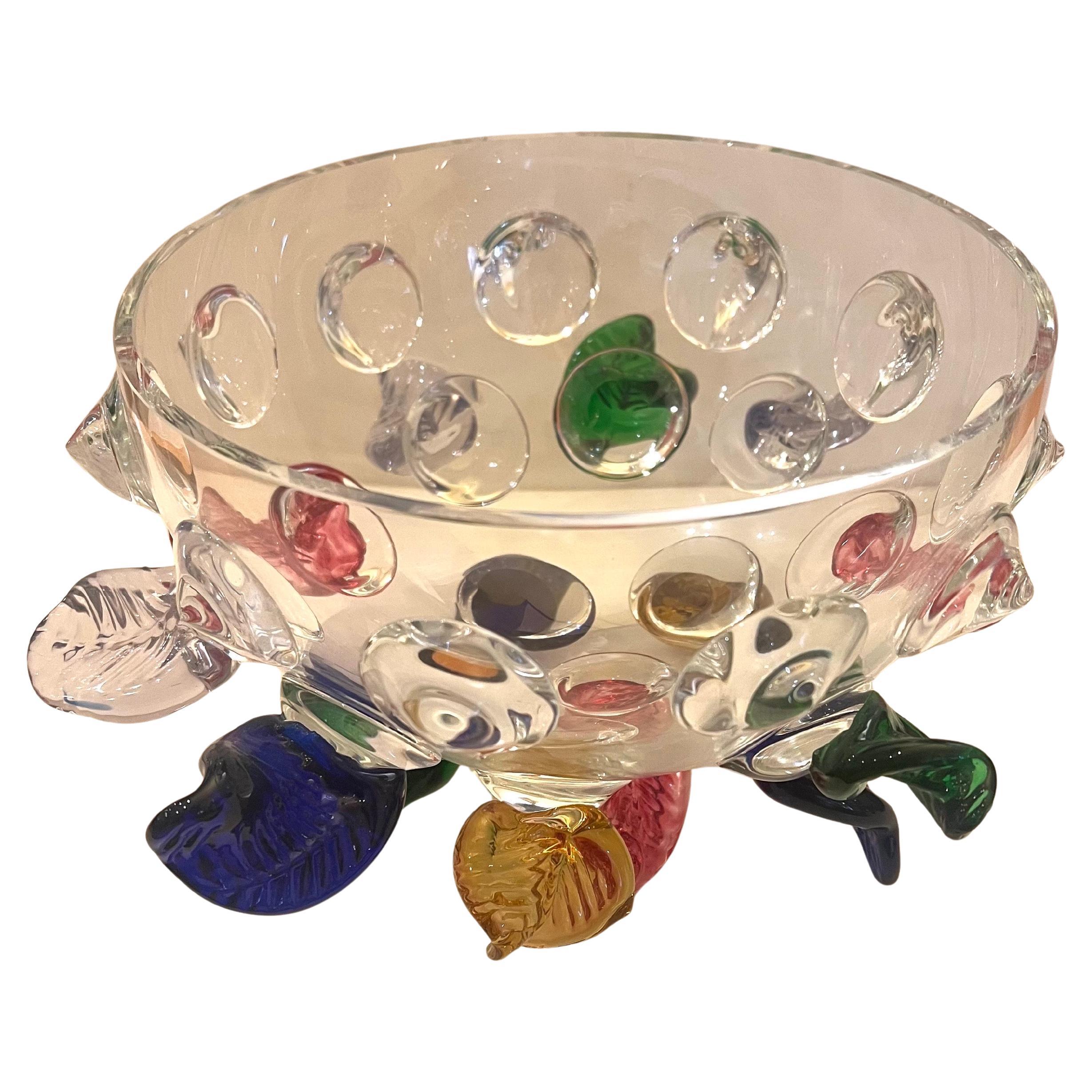 Bol en verre coloré et rare fait en Italie pour Driade par Borek Sipek très rare avec les résultats des enchères excellent état pas d'éclats ou de fissures.