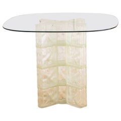 Postmodern Glass Brick Dining Table