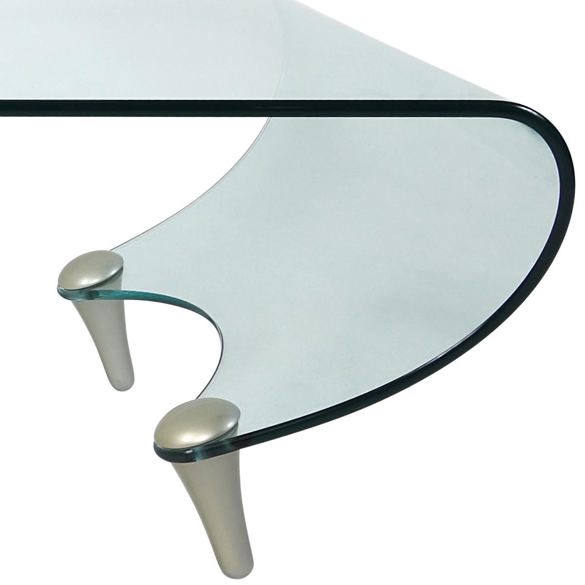 Late 20th Century Postmodern Glass Coffee Table Tango by Fabio Di Bartolomei for Fiam Italia