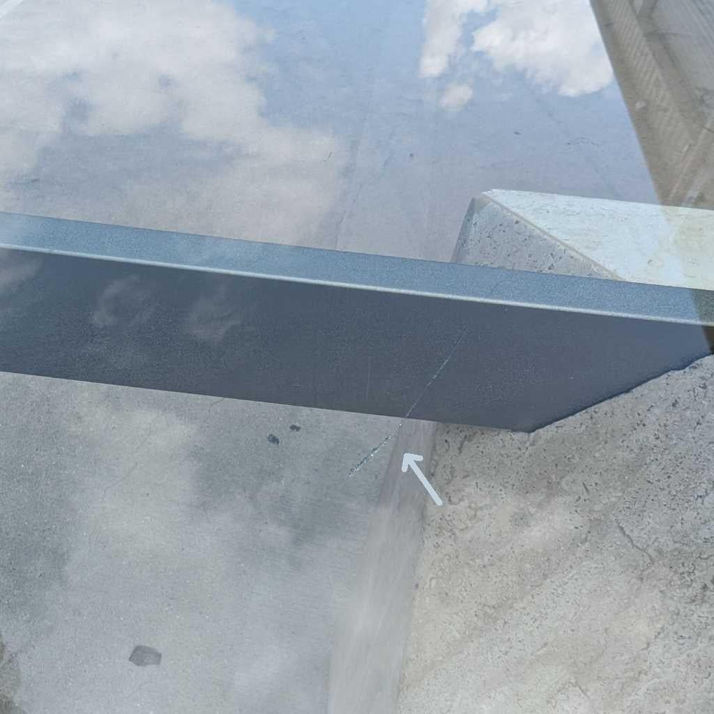 Postmodern Glass Coffee Table, Travertine Base, Square, Artedi, Italian c. 1970s For Sale 2