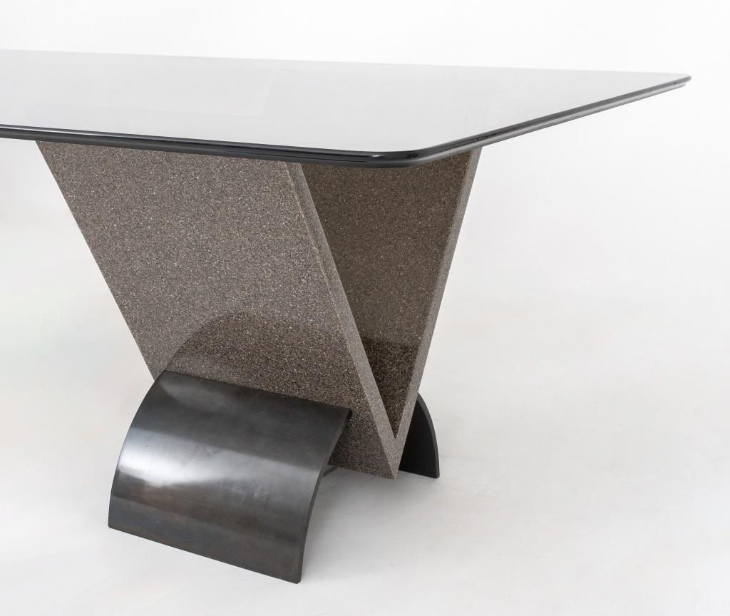 stone base dining table glass top
