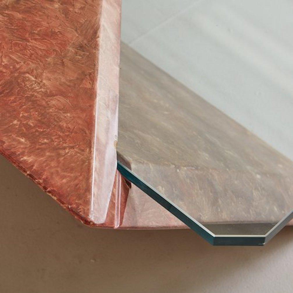 Postmodern Glass + Laminate Coffee Table in the Style of Roger Rougier, USA 1980 5