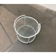 Postmodern Glass Service Trolley or Side Table