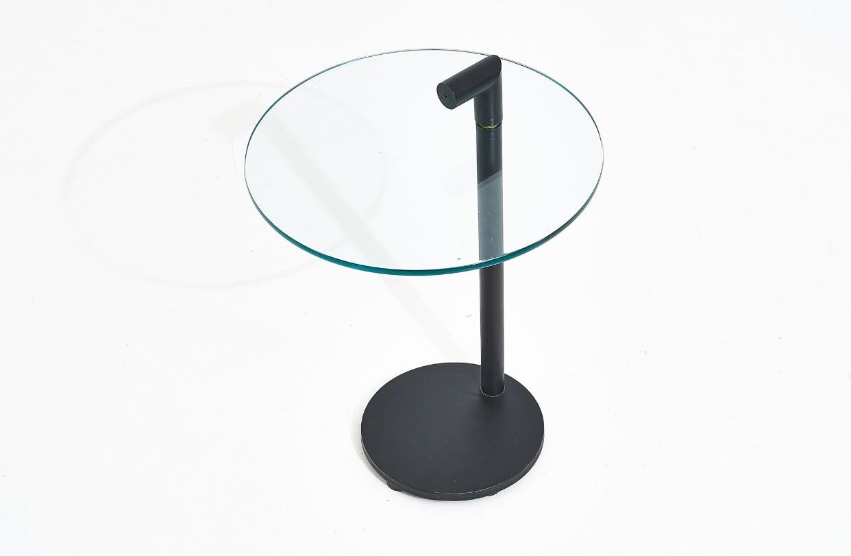 American Postmodern Glass Side Table, 1980