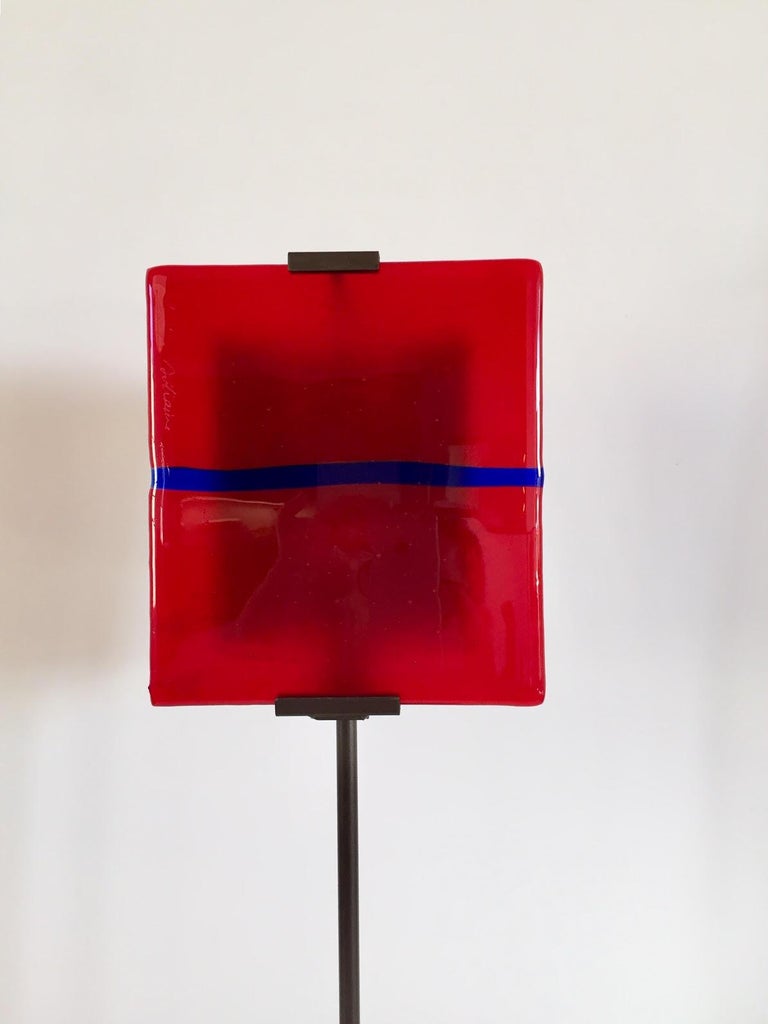 Postmodern Glass Tile Lamp For Sale at 1stDibs