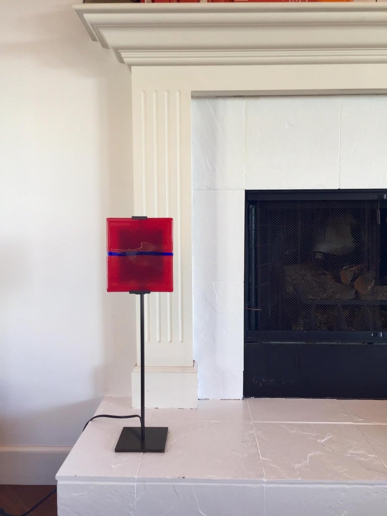 Postmodern Glass Tile Lamp For Sale at 1stDibs