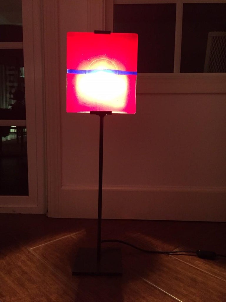 Postmodern Glass Tile Lamp For Sale at 1stDibs