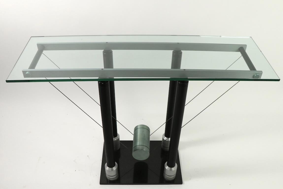 Post-Modern Postmodern Glass Top Console Attributed to Design Institute of America
