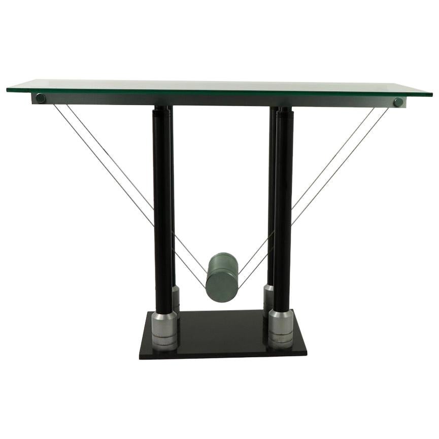 Postmodern Glass Top Console Attributed to Design Institute of America