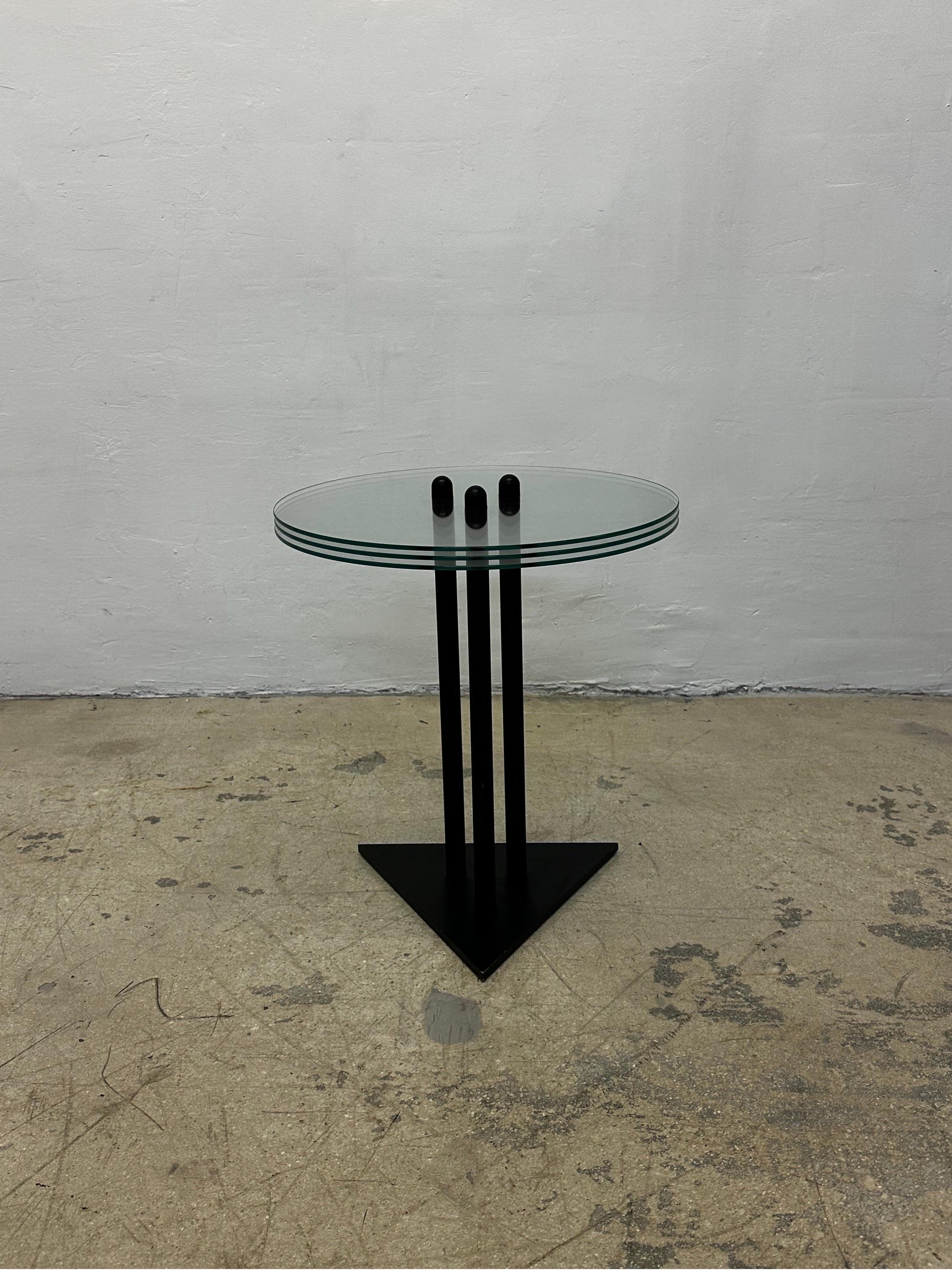 Postmodern Glass Top Side or End Table by Becker Designs, 1990s For Sale 4
