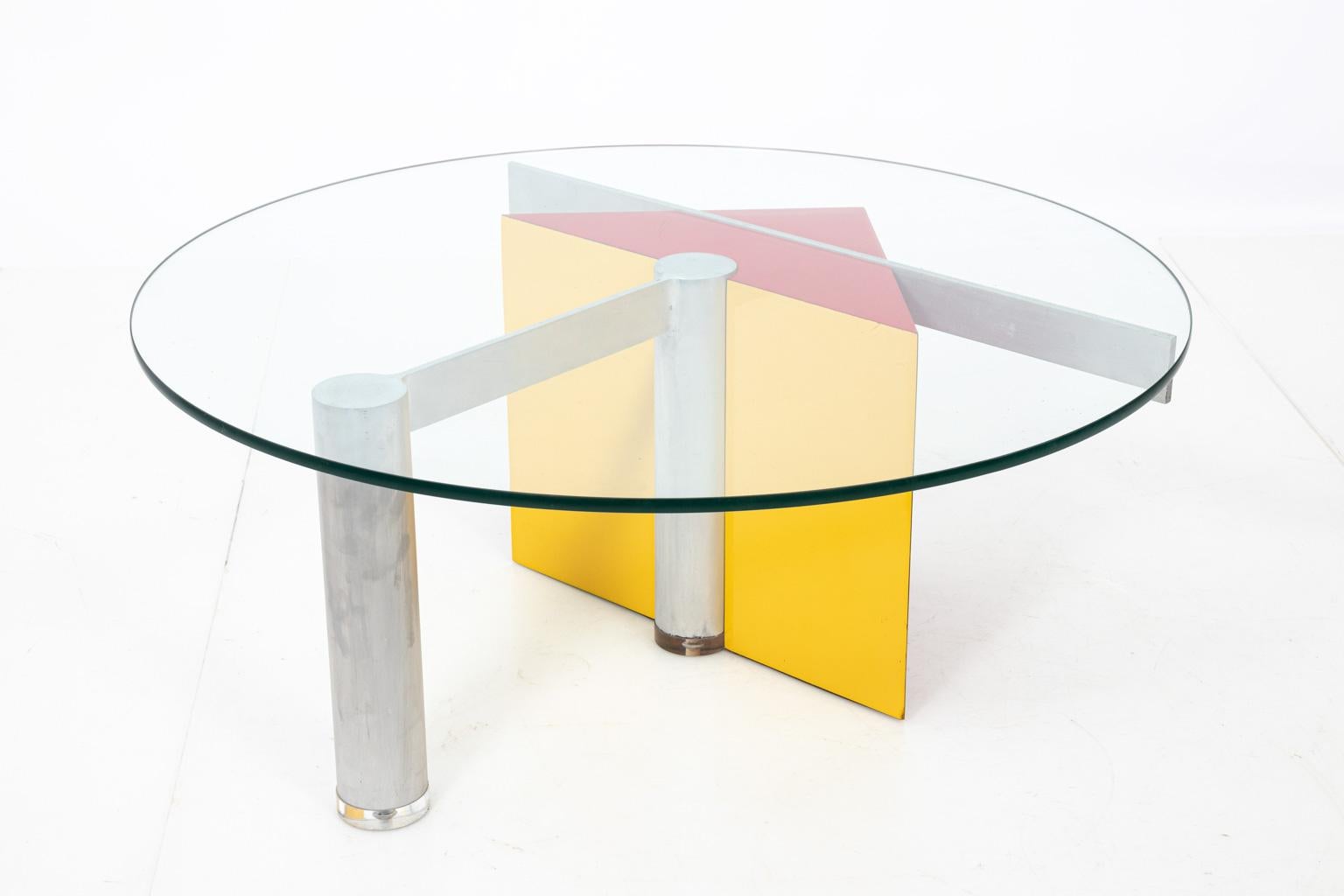 Postmodern Glass Top Table For Sale 4
