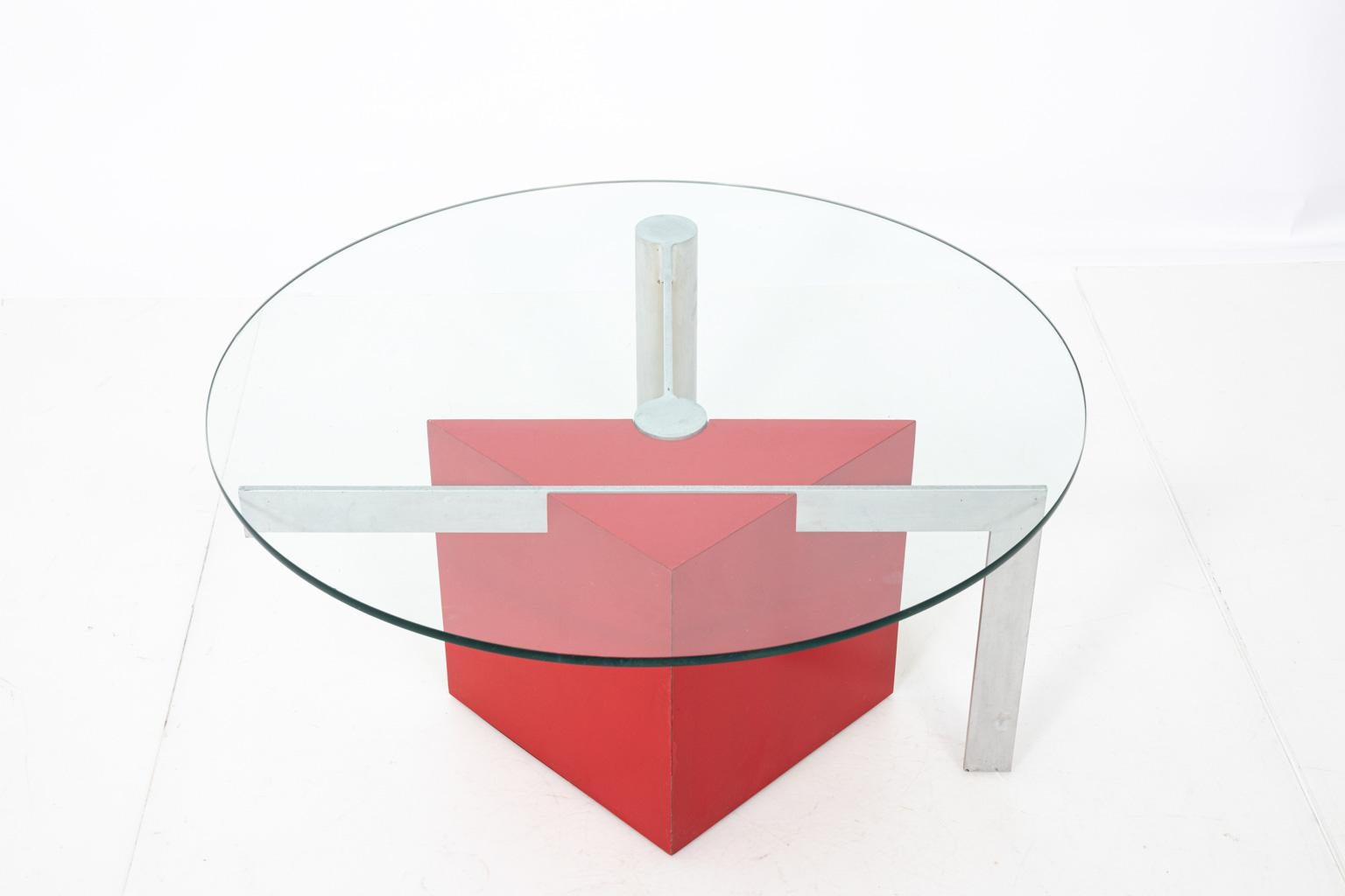 Postmodern Glass Top Table For Sale 2