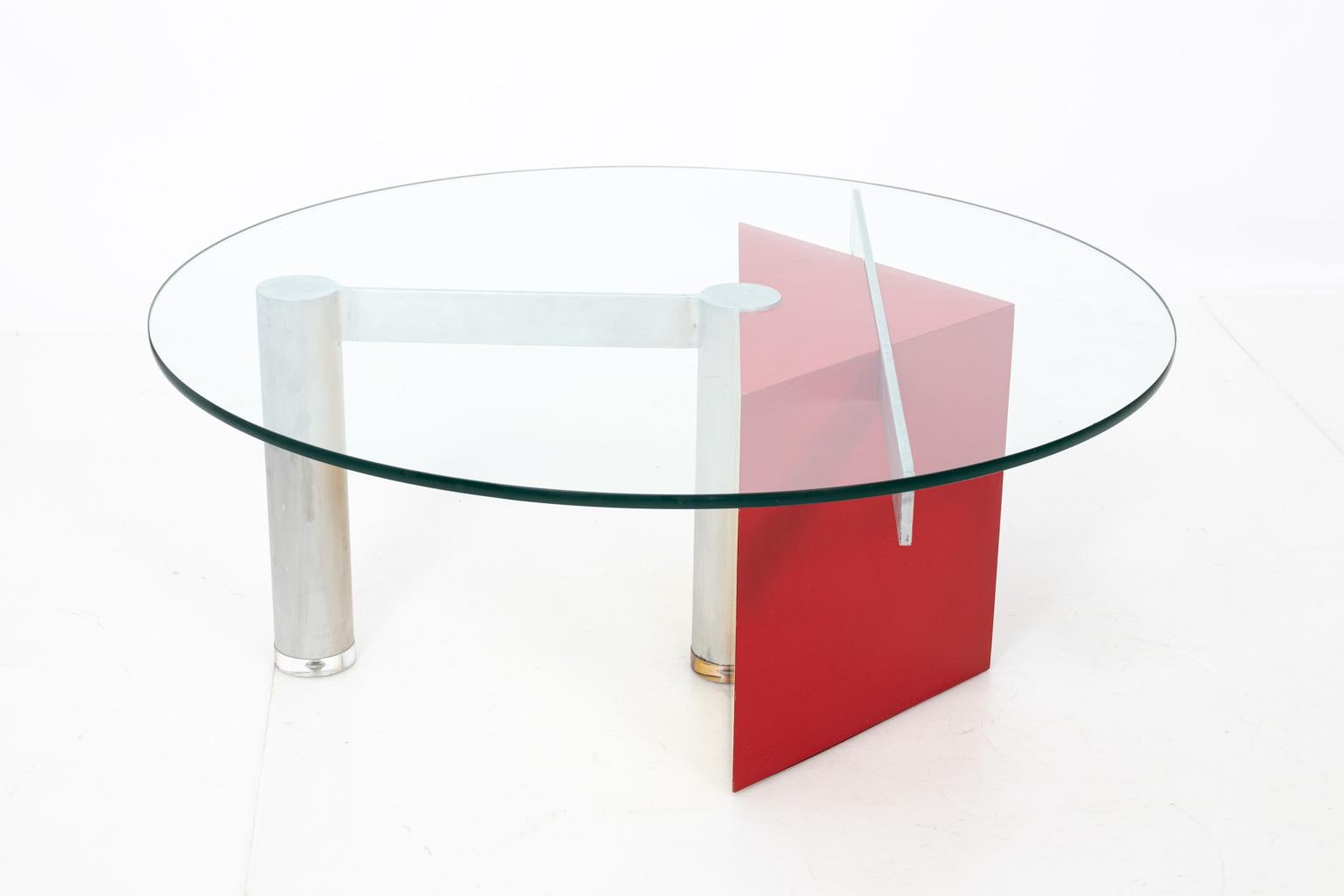 Postmodern Glass Top Table For Sale 3