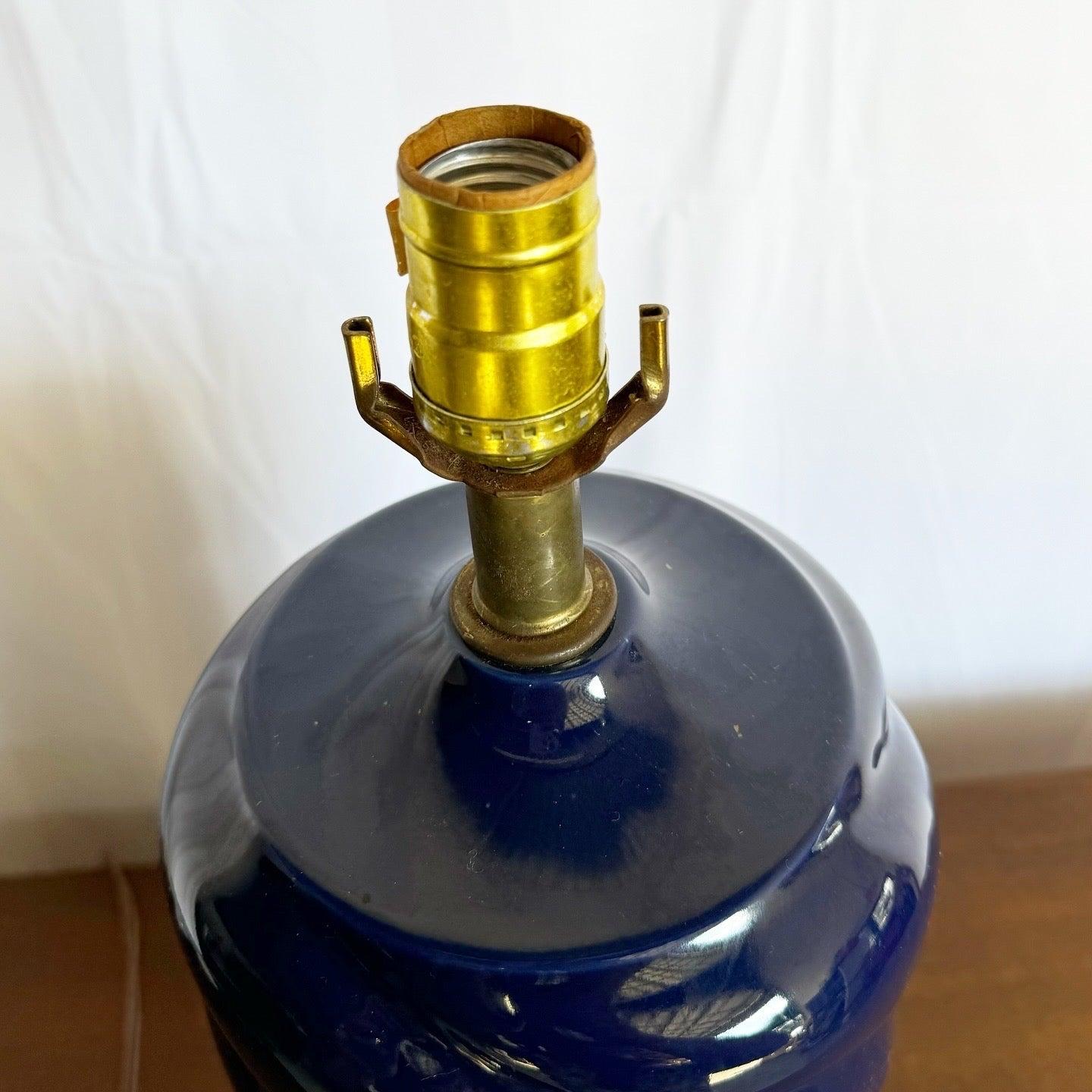 Postmodern Glossy Blue Swirl Table Lamp For Sale 1