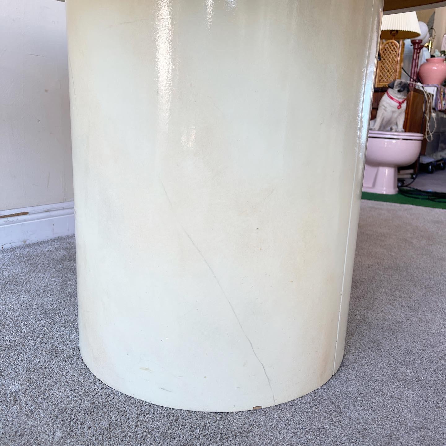 Postmodern Goatskin Lacquered Extendable Mushroom Dining Table 2