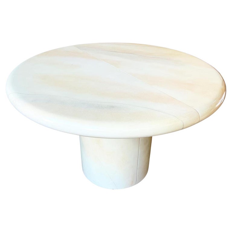 Postmodern Goatskin Lacquered Extendable Mushroom Dining Table For Sale ...