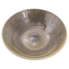 Postmodern Gold Flecked Murano Glass Bowl, Italy